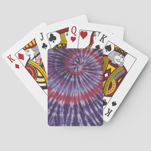 Red Swirl Tie Dye Playing Cards (Back)