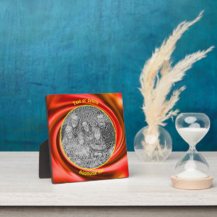 Red Swirls Create Your Own Photo Plaque