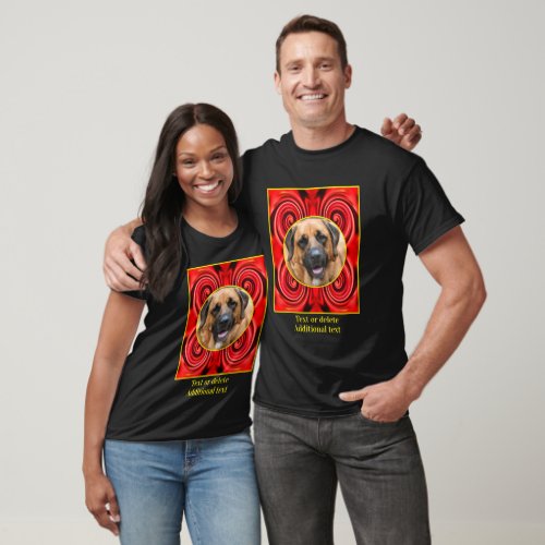 Red Swirls Frame Create Your Own Pet Photo T_Shirt