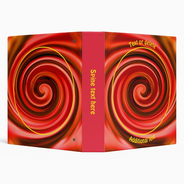 Red Swirls Frame Create Your Own Photo 3 Ring Binder (Background)