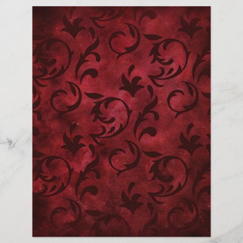 Red Swirls Patterned Scrapbook Paper