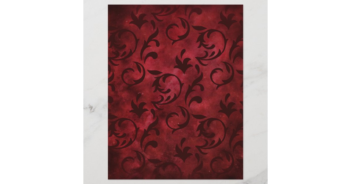 Red Swirls Patterned Scrapbook Paper | Zazzle