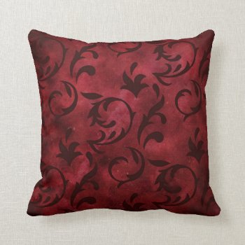Red Swirls Patterned Throw Pillow by BamalamArt at Zazzle