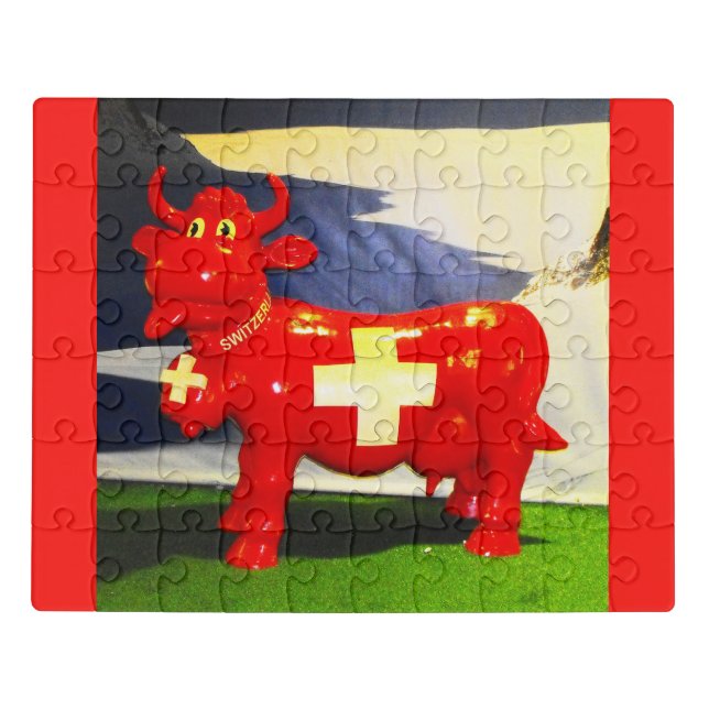 Red Swiss cow Jigsaw Puzzle (Puzzle Horizontal)
