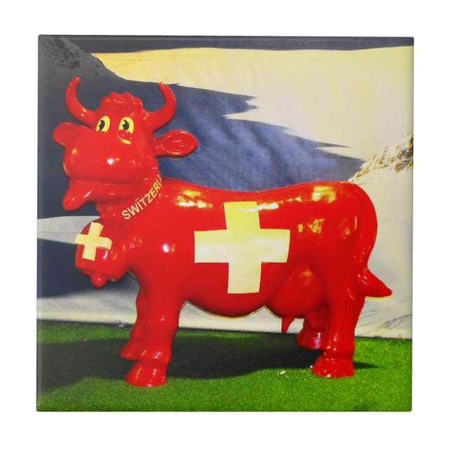 Red Swiss cow Tile (Front)