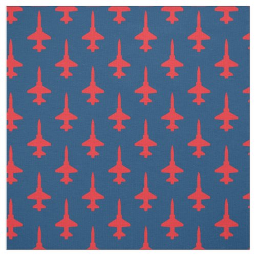 Red T_38 Talon Pattern on Dark Blue Fabric