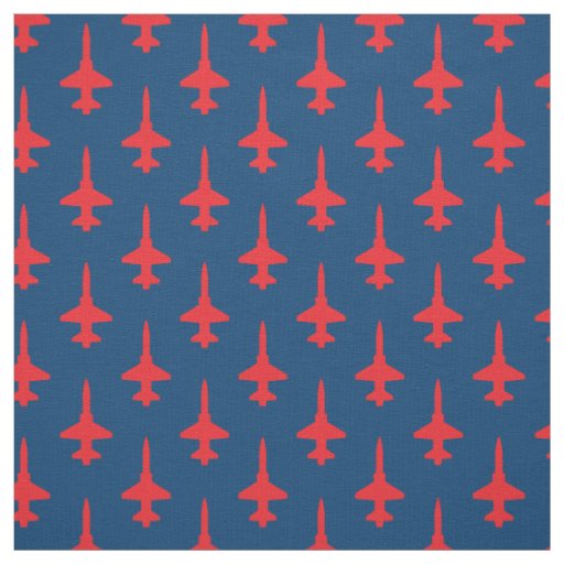 Red T-38 Talon Pattern on Dark Blue Fabric