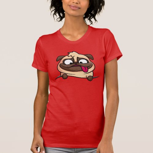 Red t_shirt with cute dog design casual wear