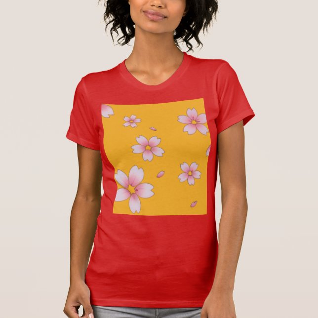 Red t-shirt with flowers (Front)