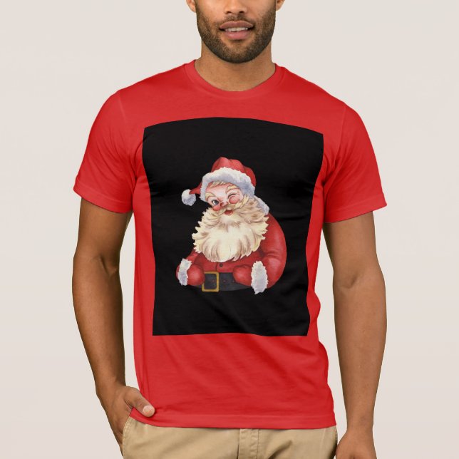 Red t- shirt with Santa Claus Christmas  (Front)