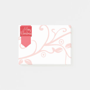 Red Tab & Flourish Merry Christmas Post-it Notes