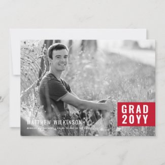 Red Tab Graduation Announcement