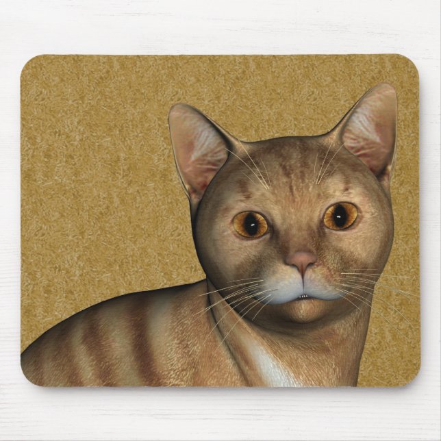 Red Tabby Cat Mouse Pad (Front)