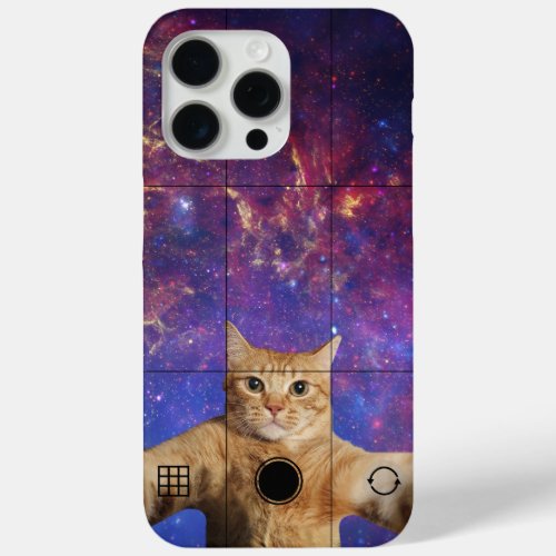 Red Tabby Cat Taking a Selfie in Space iPhone 15 Pro Max Case