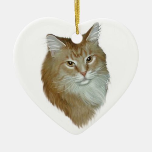 Red Tabby Maine Coon Ceramic Ornament