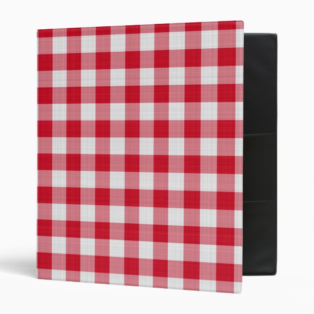 red table cloth, 3 ring binder (Front/Inside)