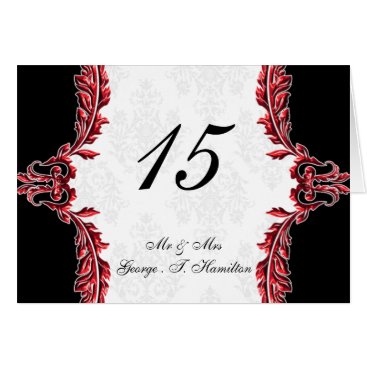 red table seating card