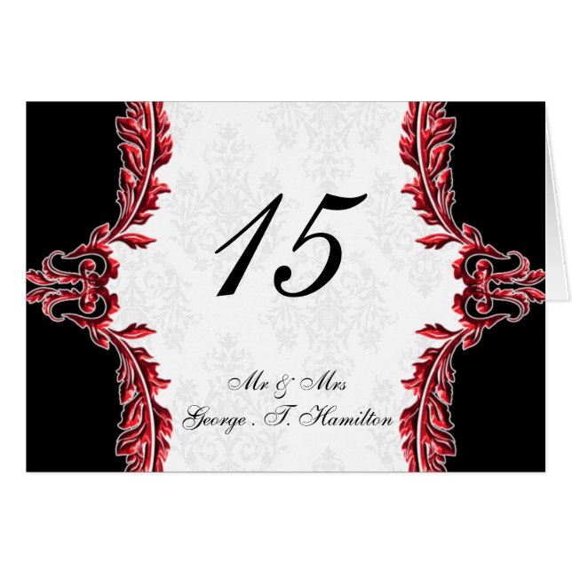 red table seating card (Front Horizontal)
