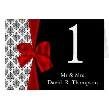 red table seating card