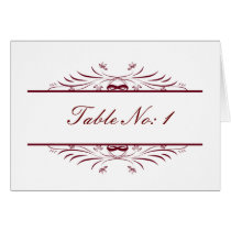 red  table seating card