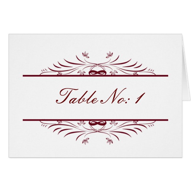 red  table seating card (Front Horizontal)