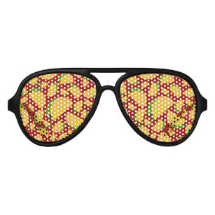 Red taco pattern aviator sunglasses