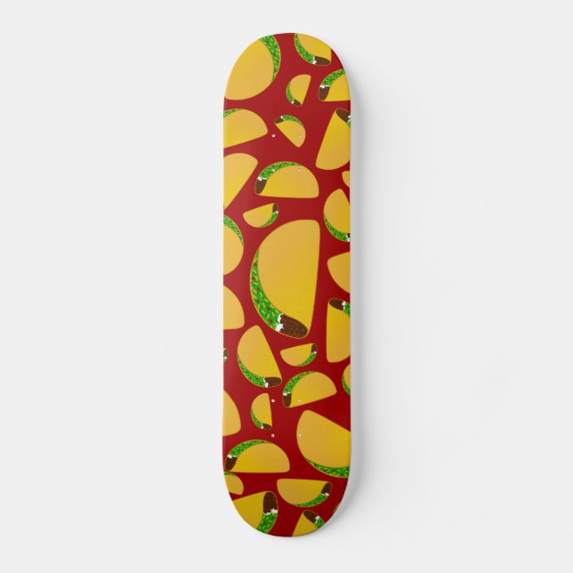 Red taco pattern skateboard (Front)