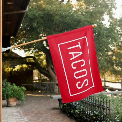 RED TACOS SIGN FLAG