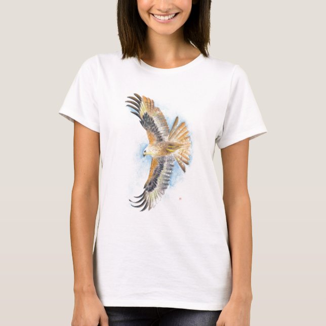 Red Tail Hawk Art T-Shirt (Front)