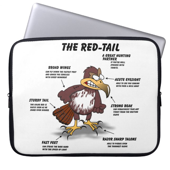 Red-tail Hawk Cartoon Laptop Sleeve (Front)