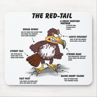 Red-tail Hawk Cartoon Mouse Pad