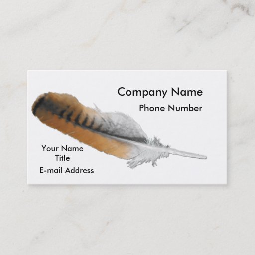 Customizable Red-tail Hawk feather Business Card Templates