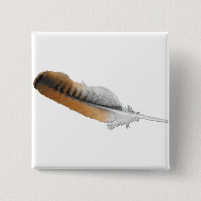 Red-tail Hawk feather Button (Front)