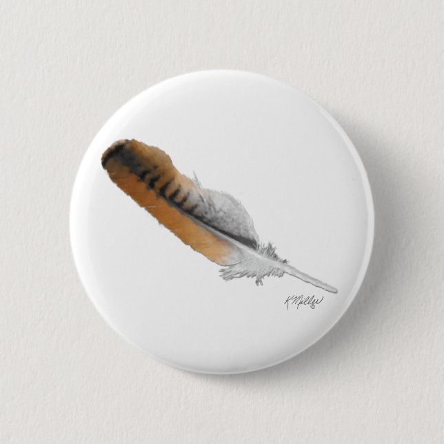 Red-tail Hawk feather Button (Front)