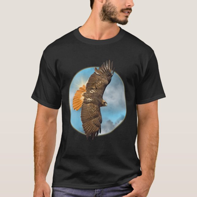 Red Tail Hawk Flying  Sky Falcon  Falconry  Native T-Shirt (Front)