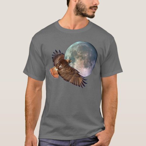 Red_Tail Hawk  Full Moon Wildlife Shirt
