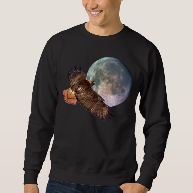 Red-Tail Hawk & Full Moon Wildlife Shirt (Front)