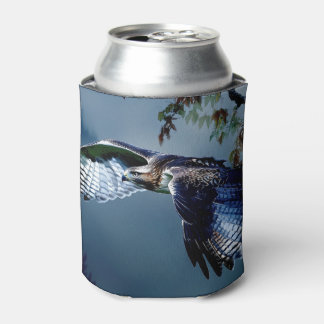 Red Tail Hawk in Flight Can Cooler