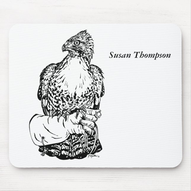 Red-tail Hawk on Glove Mouse Pad (Front)