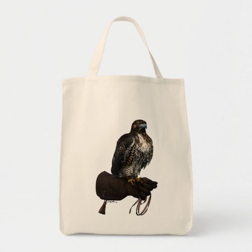Red_tail Hawk on Glove Tote Bag