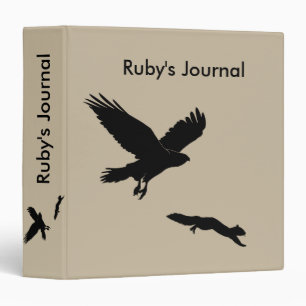 Red tail on squirrel silouette 3 ring binder