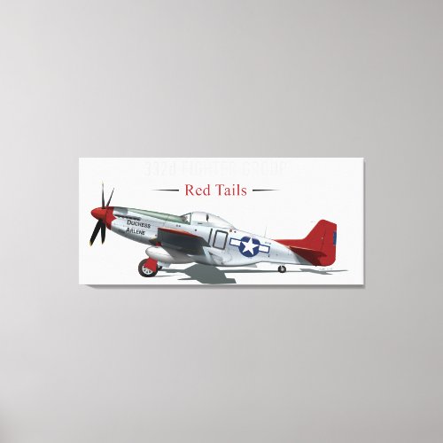 Red Tail P_51 Mustang of the Tuskegee Airmen Canvas Print
