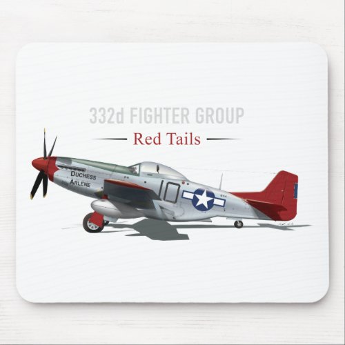 Red Tail P_51 Mustang of the Tuskegee Airmen Mouse Pad