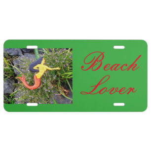 Red-tail  sirena mermaid beach lover license plate