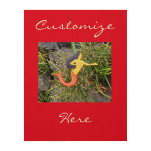 red-tail sirena mermaid wood wall decor