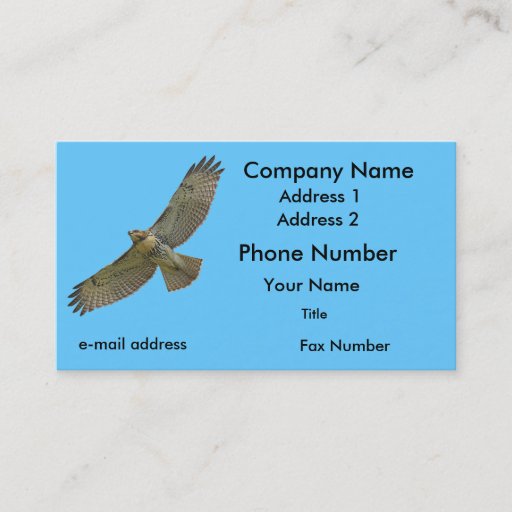 Customizable red-tail soaring business card template