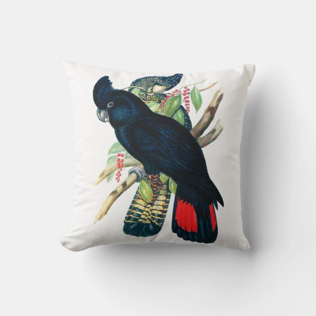 Red tailed, Black (Banksian) Cockatoos. Throw Pillow (Front)