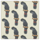 Red-tailed black cockatoo bird cartoon fabric