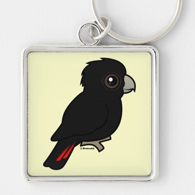Red-tailed Black Cockatoo Keychain (Front)