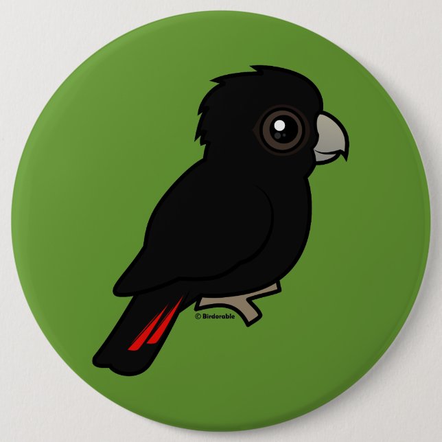 Red-tailed Black Cockatoo Pinback Button (Front)
